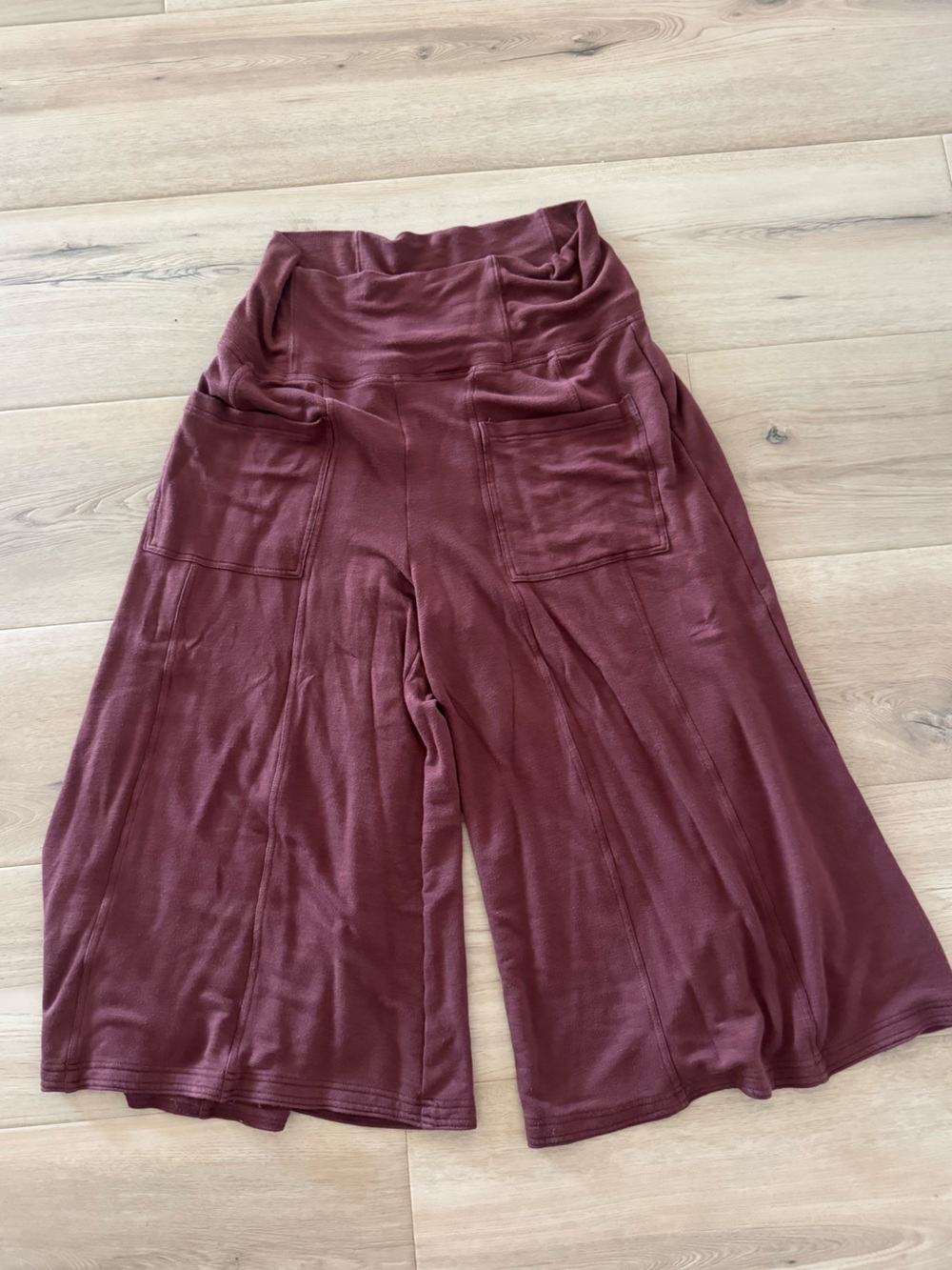 Anthropologie Wide-Leg Jumpsuit Pants in Deep Wine